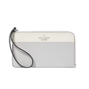 Kate Spade Lucy Medium L-Zip Wristlet (Platinum Grey Multi) (NWT)